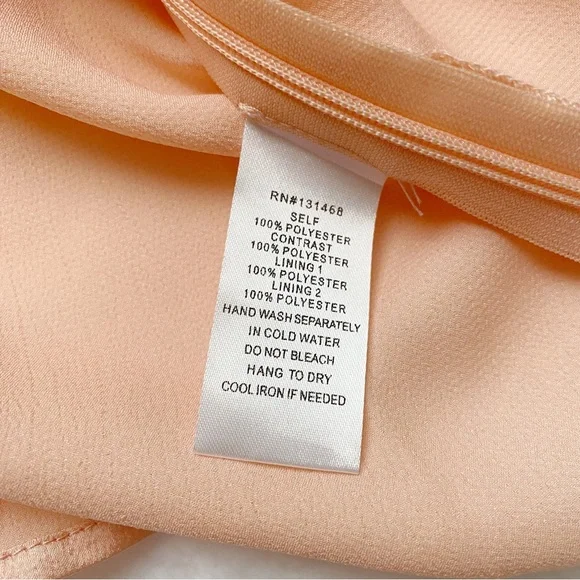 NWT Peach & Cream Color Block Twisted Front Blouse - Picture 9 of 11